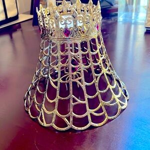 NWT Halloween candle spider holder with purple spider gem!